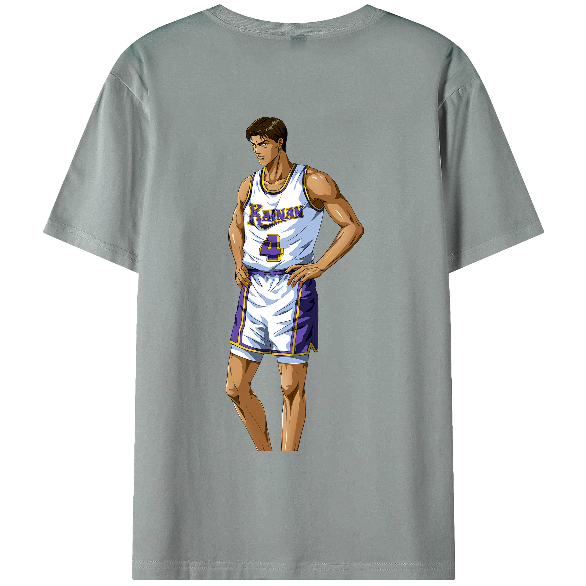 （画像用） SLAM DUNK／スラムダンク 綿100％ メンズ半袖Tシャツ（バックプリント） 通気性